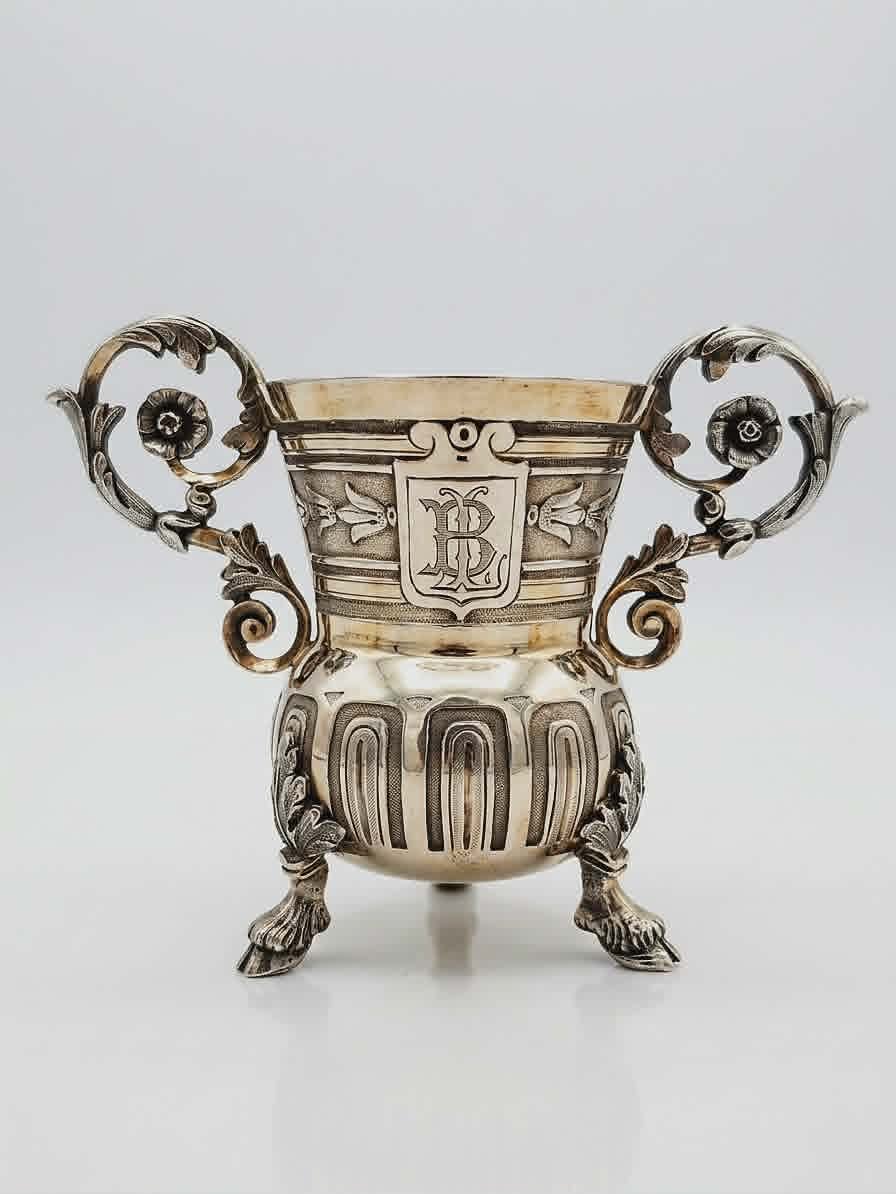 Coquetier d'apparat argent massif et vermeil — Vallée Nicoud Paris