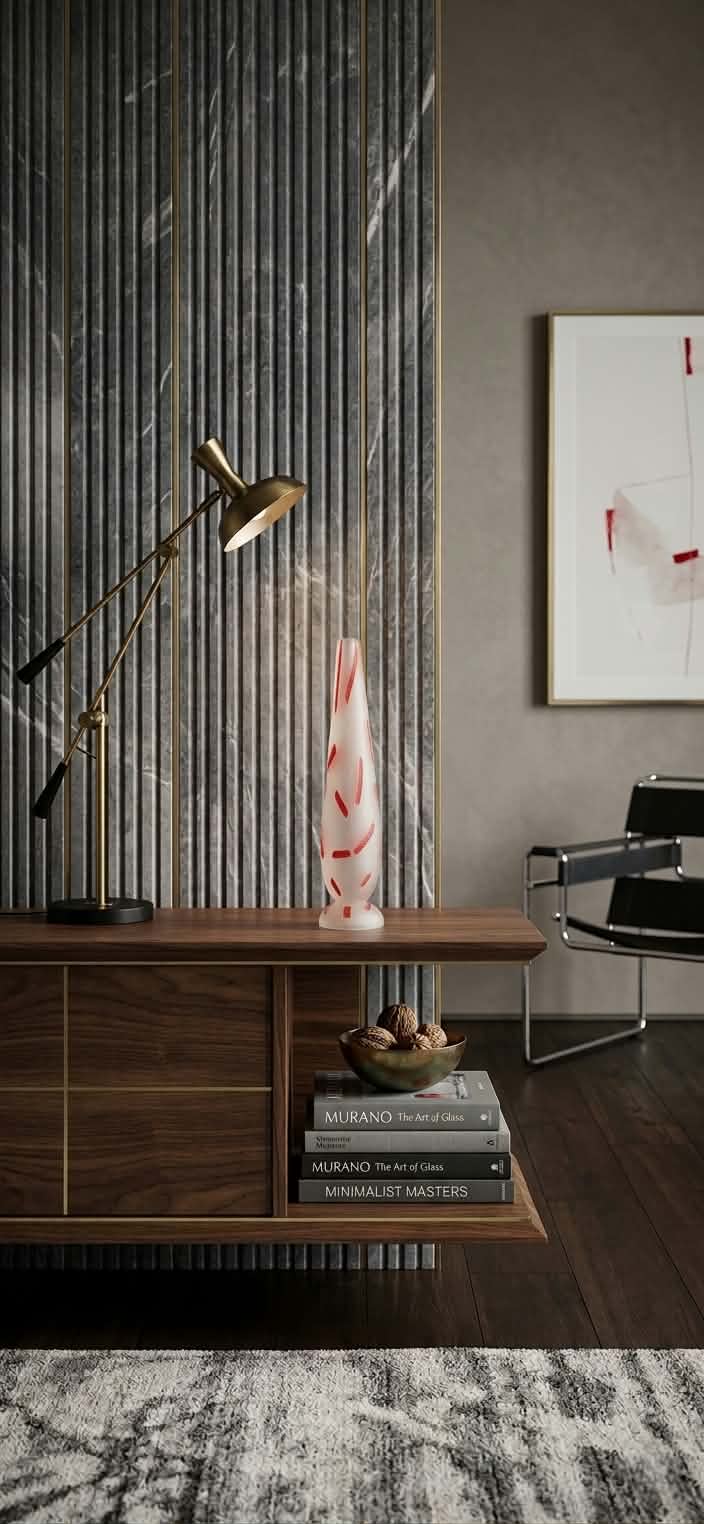 Détail du décor orange-rouge sur fond blanc